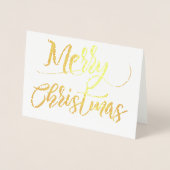 Carte Dorée Simple Joyeux Noël feuille d'or (Devant)