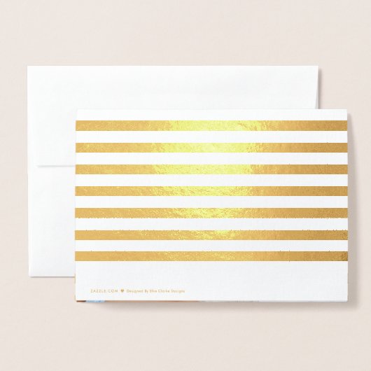 Carte Dorée Simple Joyeux Noël Gold Script photo (Derrière avec enveloppe)