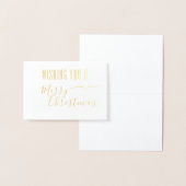 CARTE DORÉE SIMPLE JOYEUX NOËL GOLD SCRIPT XMAS VACANCES (Affichage)
