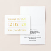 Carte Dorée Simple Moderne Changer la date Mariage Gold (Affichage)