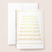 Carte Dorée Simple Photo Faire Part de Date (Derrière avec enveloppe)