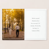 Carte Dorée Simple Photo Faire Part de Date (Intérieur)