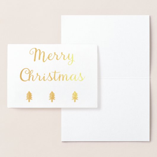 Carte Dorée Simple Pine Tree Joyeux Noël (Affichage)