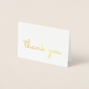 Carte Dorée Simple Retro Or Écriture Merci