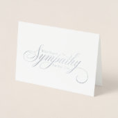Carte Dorée Simple Script Élégant Sympathie Condoléances (Devant)