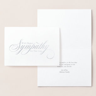 Carte Dorée Simple Script Élégant Sympathie Condoléances