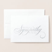 Carte Dorée Simple Script Élégant Sympathie Condoléances (Devant avec enveloppe)