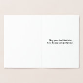 Carte Dorée Simple Silver Foil 2e anniversaire + Nom personnal (Intérieur)