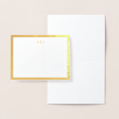 Carte Dorée Simple Two Monogram Gold Border (Affichage)