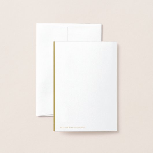 Carte Dorée Simples vacances de Noël Arbre Joyeuses Fêtes (Derrière avec enveloppe)