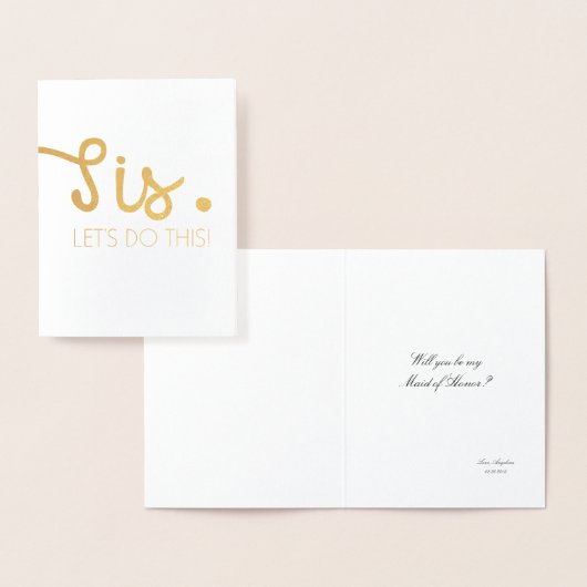 Carte Dorée Sis Let's Do This- Fun Bridesmaid ou une servante  (Affichage)