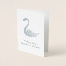 Sliver Swan Motif - Votre texte sur un élégant