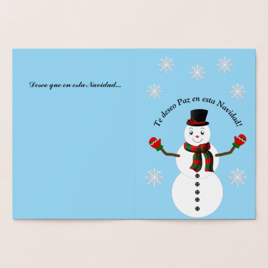 Carte Dorée snowman (Intérieur)