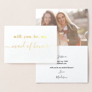 Carte Dorée Sois ma témoin de mariage - Photo à l'intérieur -