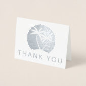 Carte Dorée Soleil chatoyant avec Merci de palmiers pivotant (Devant)