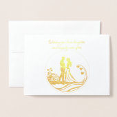 Carte Dorée Souhaitez-vous aimer, rire et heureux toujours apr (Devant avec enveloppe)