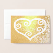 Carte Dorée Soyez mon coeur Valentin Motif brillant et citatio (Devant avec enveloppe)