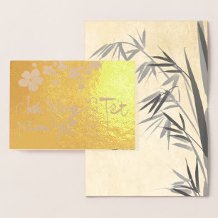 Carte Dorée Spring Blosson Bamboo Happy Vietnamese Tet Luxe