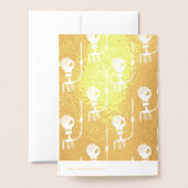Carte Dorée Squelette d'Halloween avec épée (Derrière avec enveloppe)