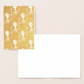 Carte Dorée Squelette d'Halloween avec épée (Affichage)