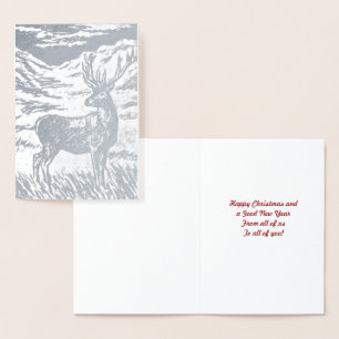 Carte Dorée Stade de cerfs écossais dans le feu de neige des H