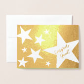 Carte Dorée Star Couvert Real Foil Félicitations Grad Card (Devant avec enveloppe)