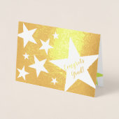 Carte Dorée Star Couvert Real Foil Félicitations Grad Card (Devant)