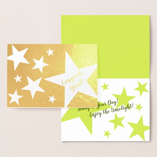 Carte Dorée Star Couvert Real Foil Félicitations Grad Card (Affichage)