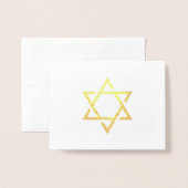 Carte Dorée Star of David elegant real foil sympathy thank you (Devant avec enveloppe)