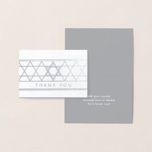 Carte Dorée Star of David Thank You Note Élégante Moderne Plié