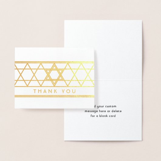 Carte Dorée Star of David Thank You Note Simple Moderne Folle (Affichage)