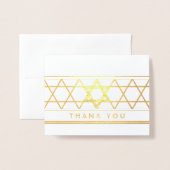 Carte Dorée Star of David Thank You Note Simple Moderne Folle (Devant avec enveloppe)