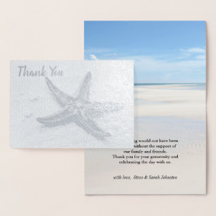 Carte Dorée Starfish Ocean Summer Beach Mariage Merci