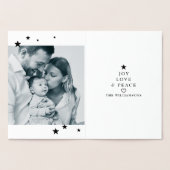 Carte Dorée Starry Night Typography Ornement Noël Photo (Intérieur)