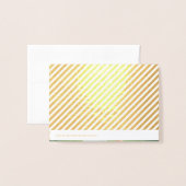 Carte Dorée Stripes Real Gold Foil Bat mitzvah photo Merci (Derrière avec enveloppe)