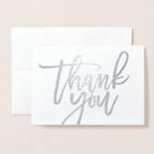 Carte Dorée Style de script Merci réel Foil 3 (Devant avec enveloppe)