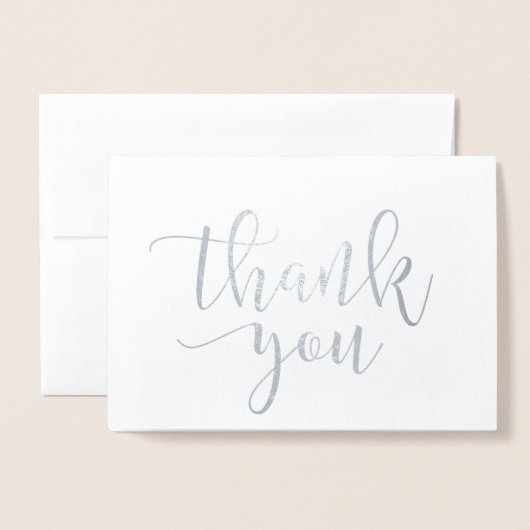 Carte Dorée Style de script Merci réel Foil 5 (Devant avec enveloppe)