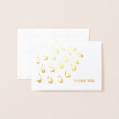 Carte Dorée Stylisé Peacock Feather Merci Mariage moderne (Devant avec enveloppe)