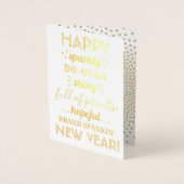 Carte Dorée Super drôle Bonne année Bonne année Espérance Fres (Devant)