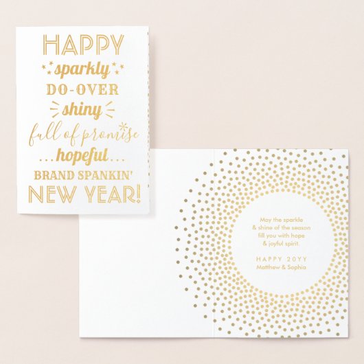 Carte Dorée Super drôle Bonne année Bonne année Espérance Fres (Affichage)