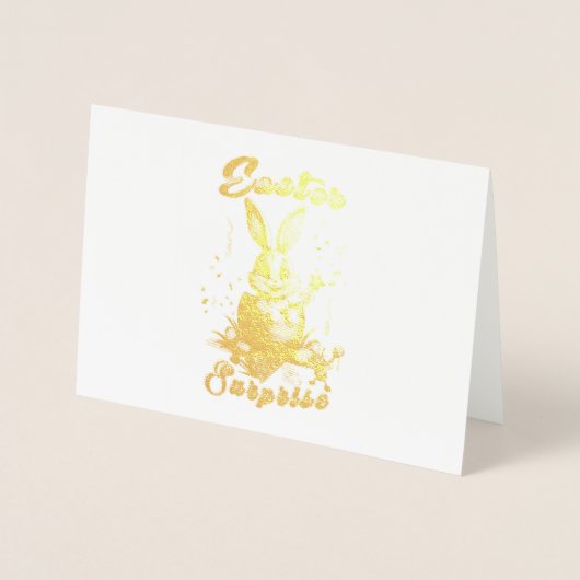 Carte Dorée Surprise de Pâques (Devant)