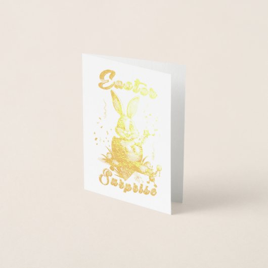 Carte Dorée Surprise de Pâques (Devant)