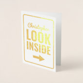 Carte Dorée Surprise Ultrasound Photo 1ère Fête des pères (Devant)