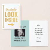 Carte Dorée Surprise Ultrasound Photo 1ère Fête des pères (Affichage)