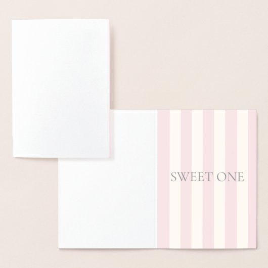 Carte Dorée Sweet One, sac cadeau, rose, rayures (Affichage)