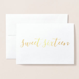 Carte Dorée Sweet sixteen calligraphie simple Or