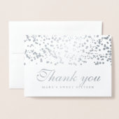 Carte Dorée Sweet sixteen Party Merci Silver Confetti (Devant avec enveloppe)