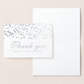 Carte Dorée Sweet sixteen Party Merci Silver Confetti (Affichage)