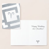 Carte Dorée Symbole astrologique Argent Décor Texte personnali (Affichage)