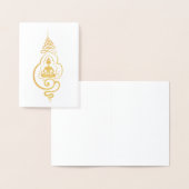 Carte Dorée Symbole Bouddhiste Unalome d'illumination de Boudd (Affichage)